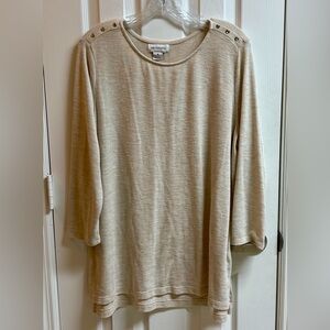 Liz Claiborne Beige Long Sleeve Top
